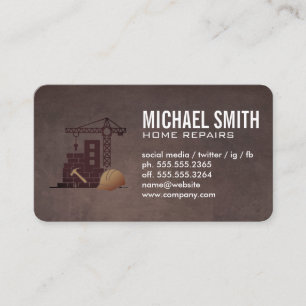 Construction Worker Blue Collar Business Card