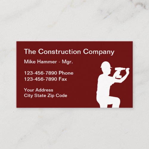 Construction Worker Builder Business Card