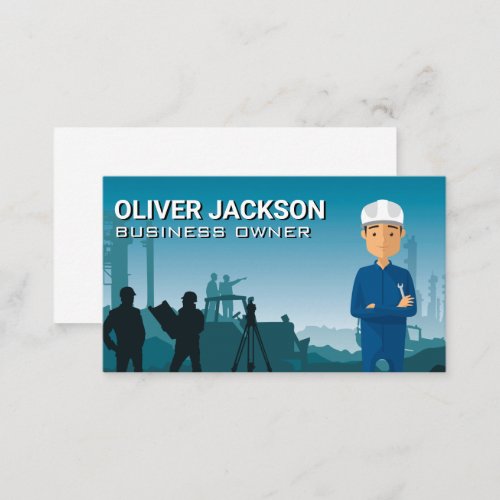 Construction Worker  Building Site Business Card