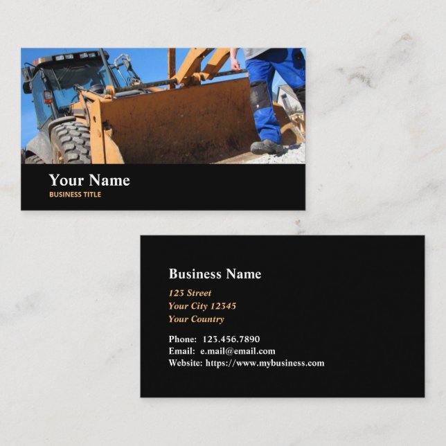 Construction Worker Business Card (Front/Back)