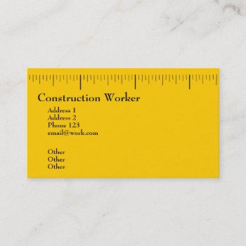 Construction Worker Business Card by Bro_Jones at Zazzle