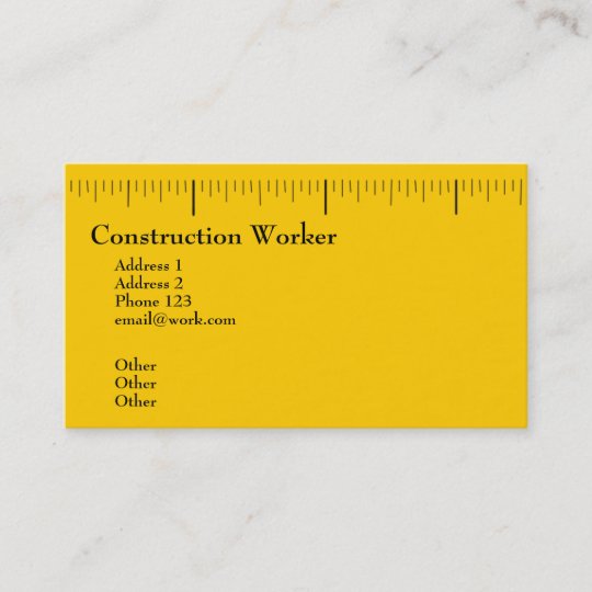 Construction Worker Business Card