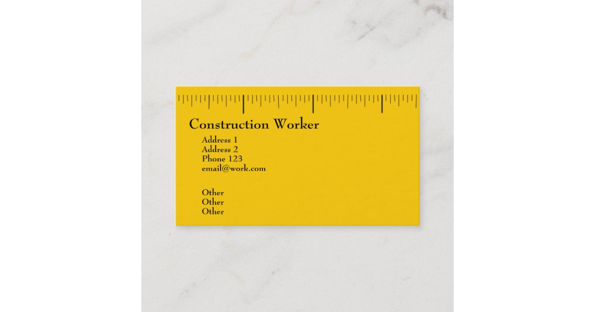 Construction Worker Business Card