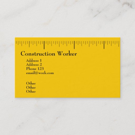 Customizable Construction Worker Business Cards