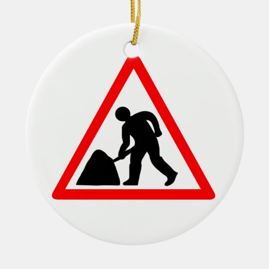 Construction Worker Ceramic Ornament