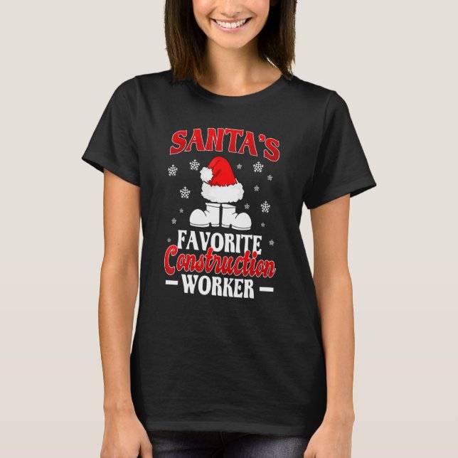 Construction Worker   Christmas Santa Laborer T-Shirt (Front)