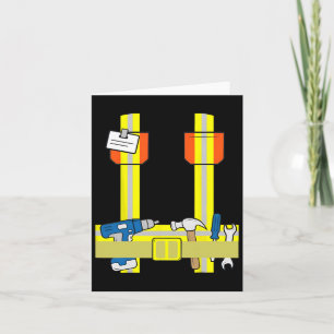 Construction Worker Cool Cosplay Halloween Costume Card
