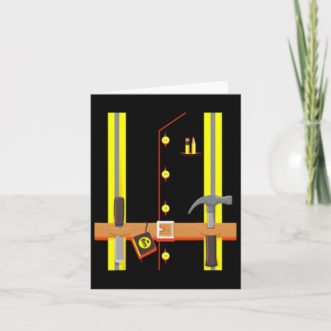 Construction Worker Costume For Boys Kids Hallowee Card (Front)