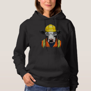 Construction Worker Cow Heifer Laborer Cow Whisper Hoodie
