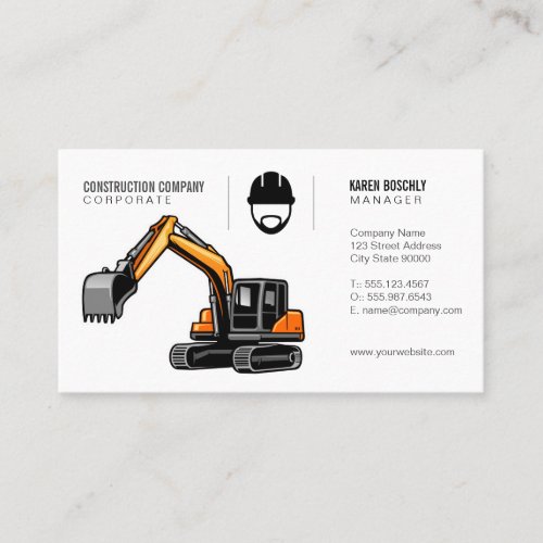 Construction Worker  Earth Mover Business Card