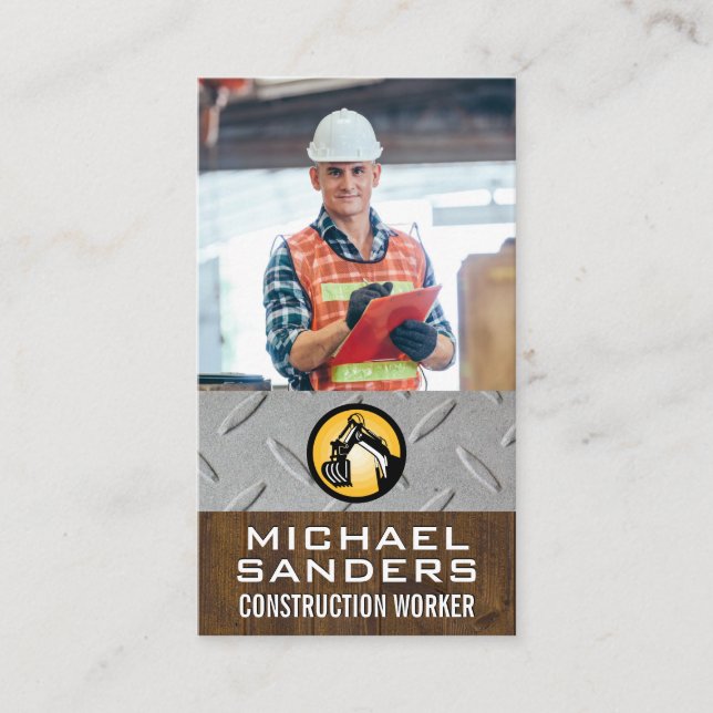Construction Worker | Foreman Engineer Business Card (Front)