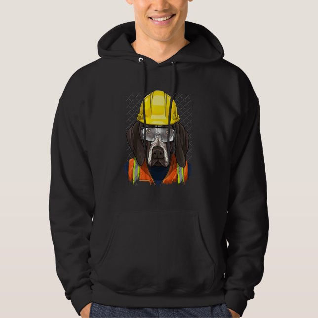 Construction Worker German Shorthaired Pointer Lab Hoodie (Front)
