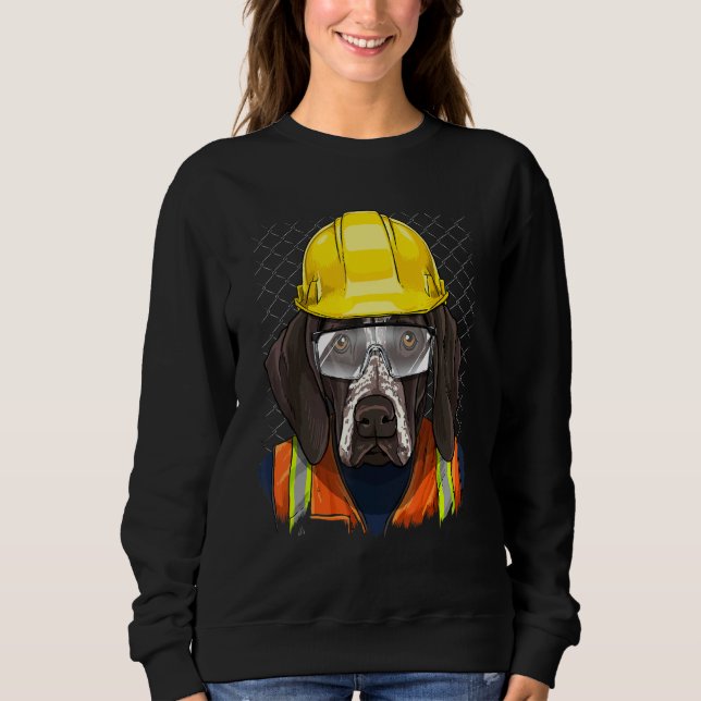 Construction Worker German Shorthaired Pointer Lab Sweatshirt (Front)