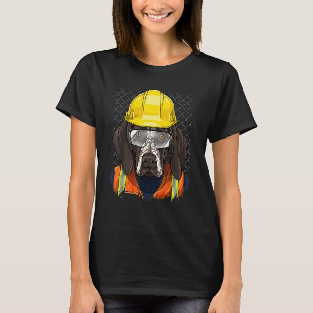 Construction Worker German Shorthaired Pointer Lab T-Shirt (Front)