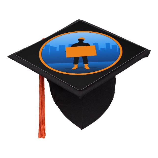 Construction Worker Graduation Cap Topper (Angled)
