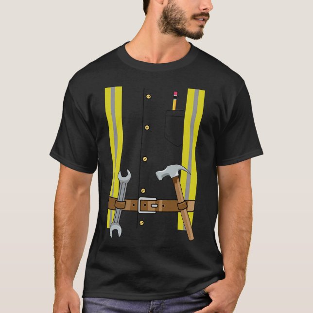 Construction Worker Halloween Costume For Boys Kid T-Shirt (Front)