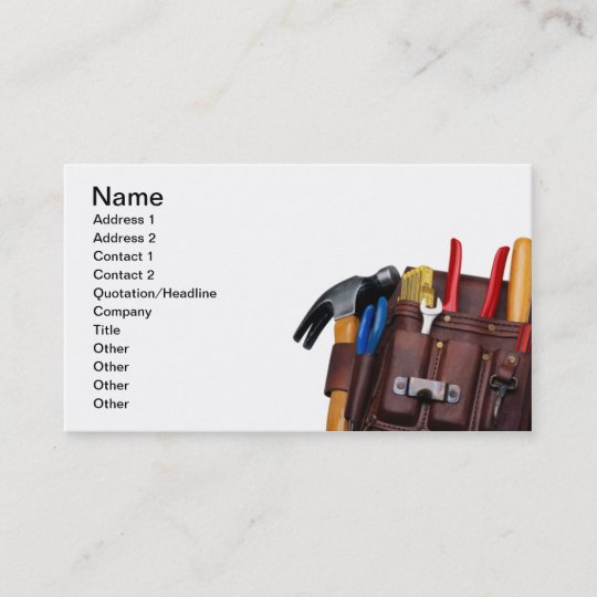 Construction Worker Handy Man Business Card