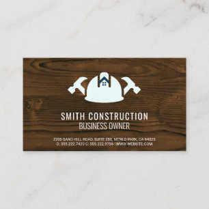 Construction Worker   Hardhat and Tools Business Card