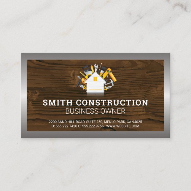 Construction Worker | Home Repair Tools Business C Business Card (Front)