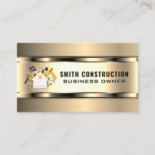 Construction Worker House Tools Logo Business Card