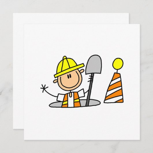 Construction Worker in Manhole T-shirts and Gifts (Front/Back)