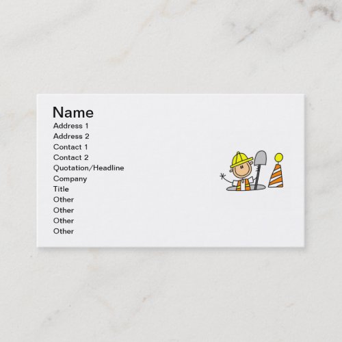 Construction Worker in Manhole T-shirts and Gifts Business Cards