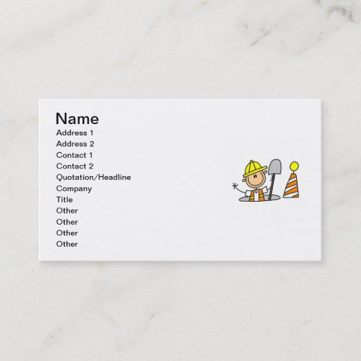 Customizable Construction Worker in Manhole T-shirts and Gifts Business Cards