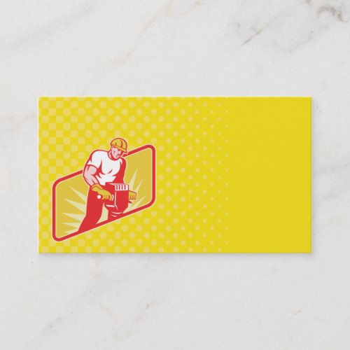 construction worker jackhammer business card