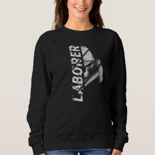 Construction Worker Laborer Skull and Crossed Sled Sweatshirt