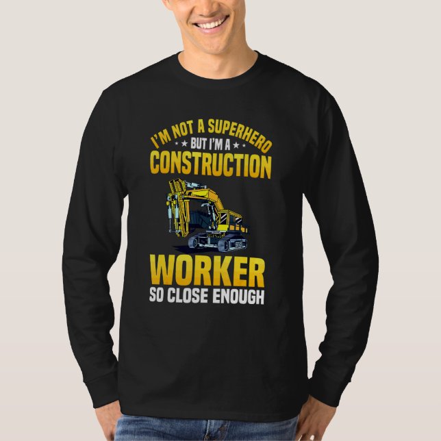 Construction Worker Labourer Contractor Hard Hats  T-Shirt (Front)