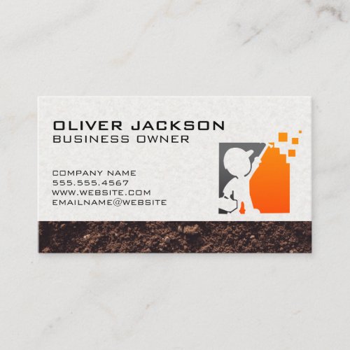 Construction Worker Logo Icon Business Card