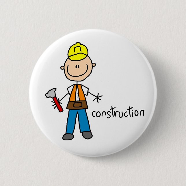 Construction Worker Magnet Button (Front)