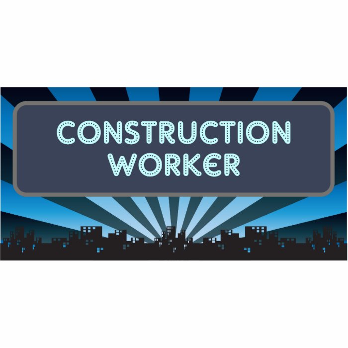 Construction Worker Marquee Cut Out