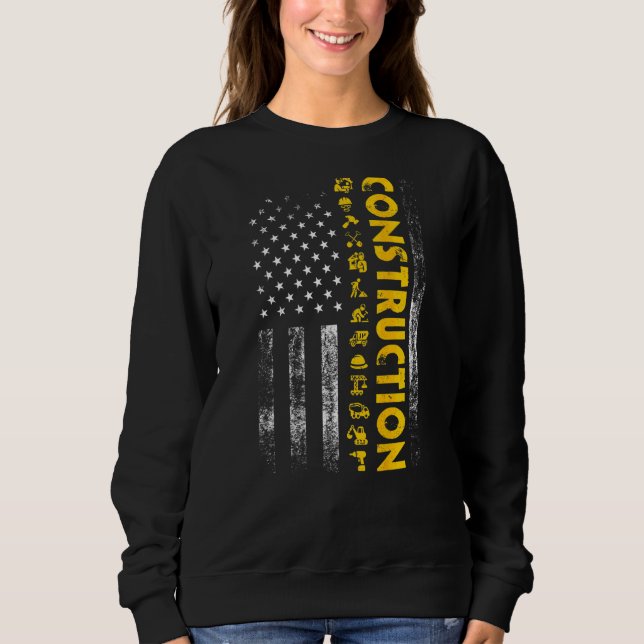 Construction Worker   On Back Of Clothing Sweatshirt (Front)