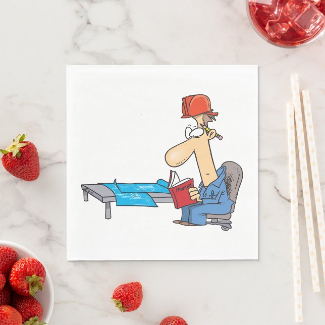 Construction Worker Reading Manual Napkins (Creator Uploaded)