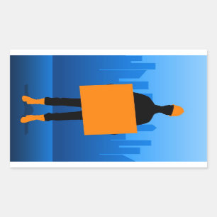 Construction Worker Rectangular Sticker