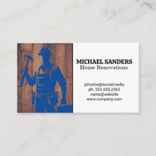 Construction Worker   Renovation Repairs Business Card
