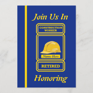 Construction Worker Retirement Invitation