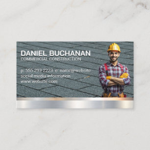 Construction Worker Roof Metal Business Card