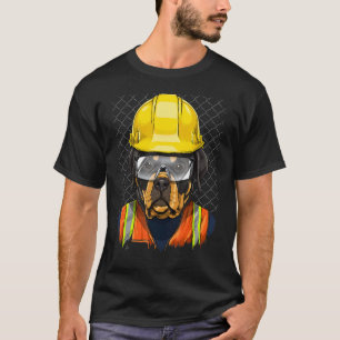 Construction Worker Rottweiler Laborer Animal Pet  T-Shirt