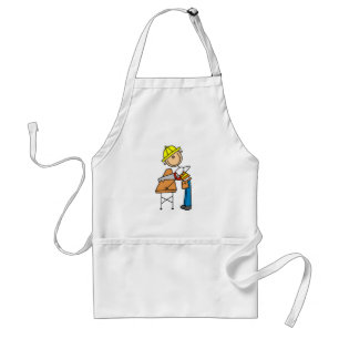 Construction Worker Sawing Lumber Gifts Adult Apron