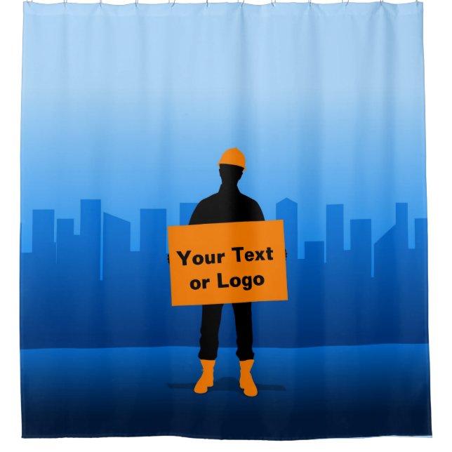 Construction Worker Shower Curtain (Front)