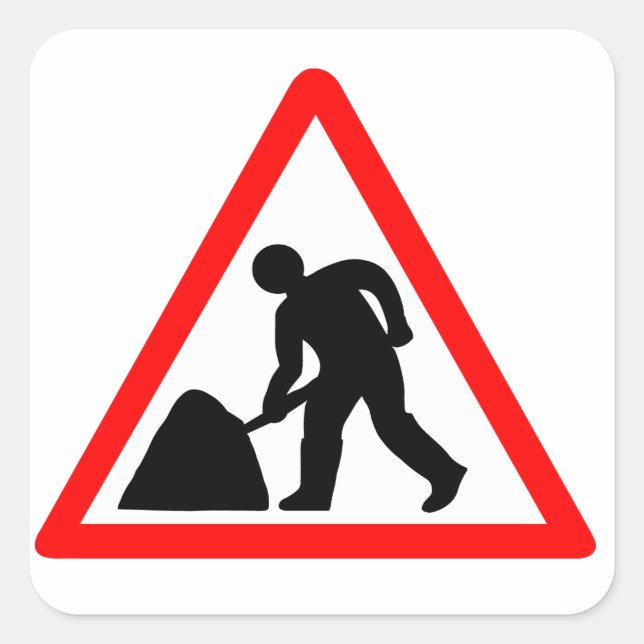 Construction Worker Square Sticker (Front)