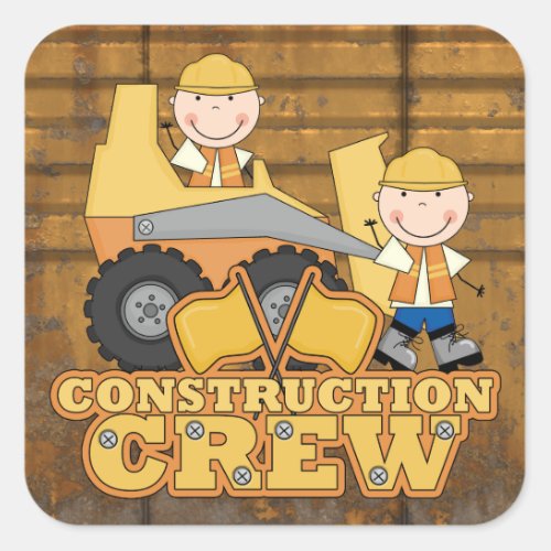 Construction Worker Square Sticker