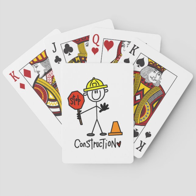 Construction Worker Stick Figure Poker Cards (Back)