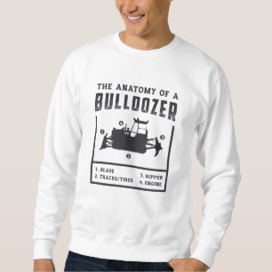 Construction Worker The Anatomy Of A Bulldozer Sweatshirt