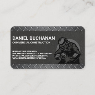 Construction Worker Welding   Builder Properties Business Card