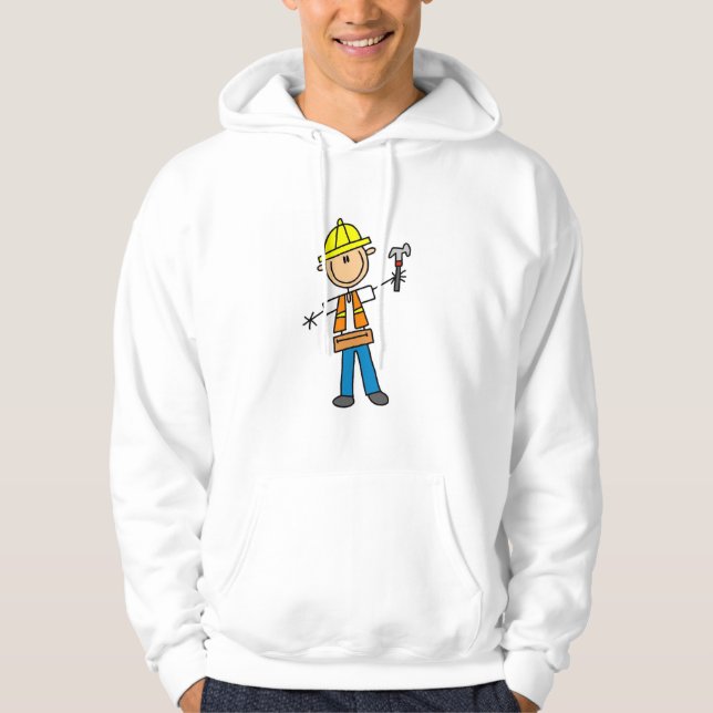 Construction Worker with Hammer Hoodie (Front)