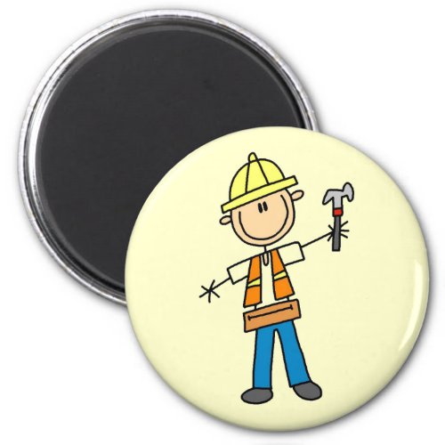 Construction Worker with Hammer Magnet