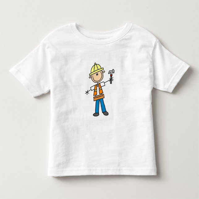 Construction Worker with Hammer Toddler T-shirt (Front)